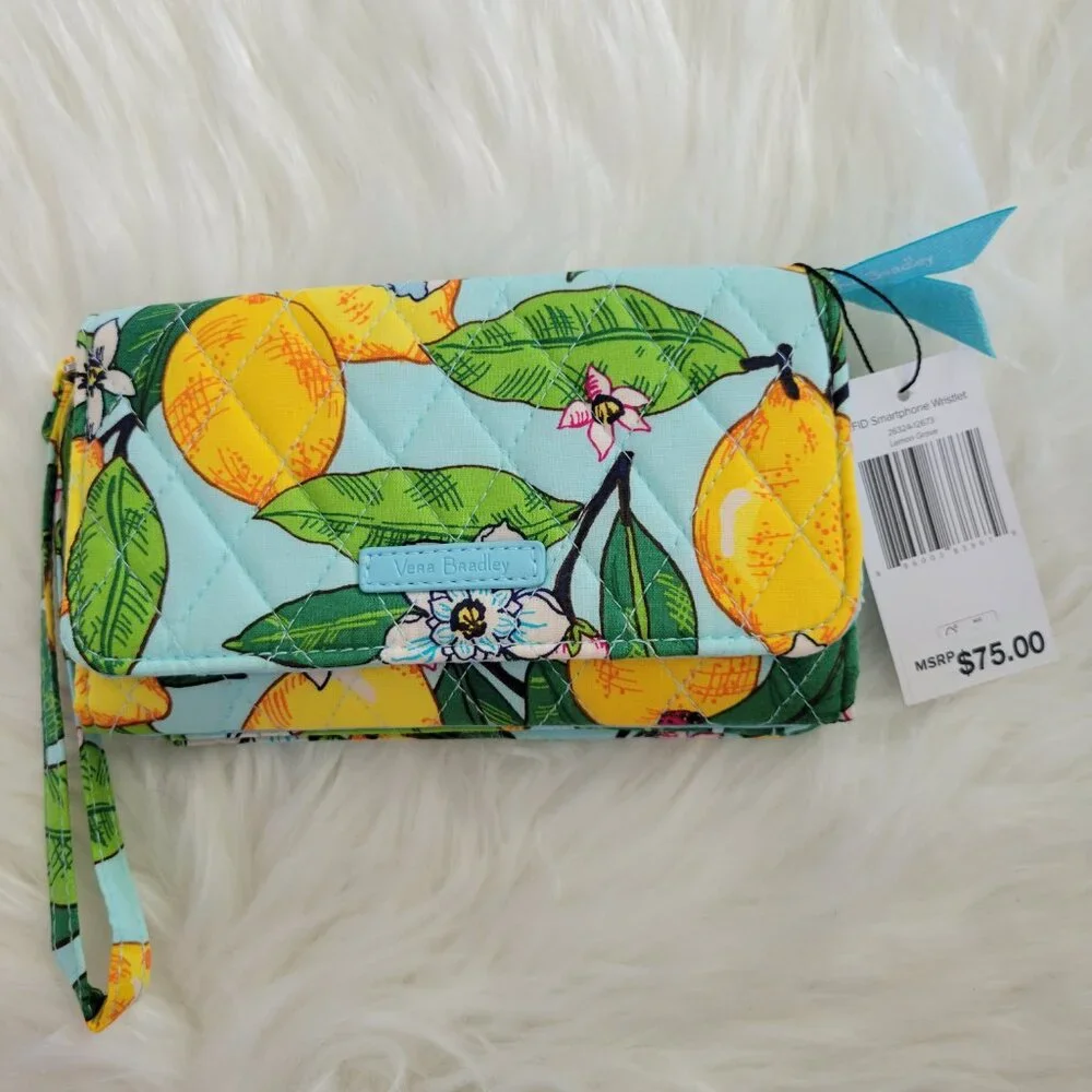 Vera Bradley Lemon RFID Smartphone Wristlet